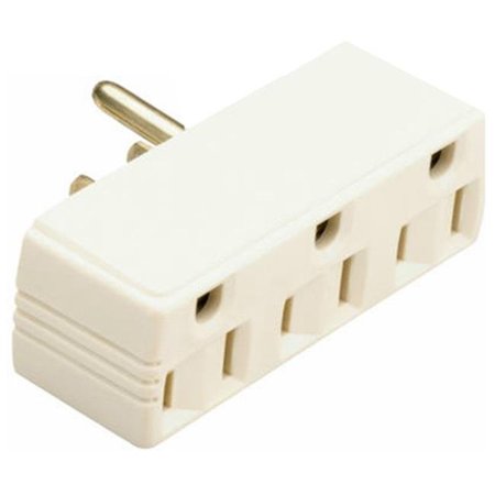 NEXTGEN 697WCC20 15A 125V 3 Wire Grounding Plug In Triple Outlet Adapter; White NE136309